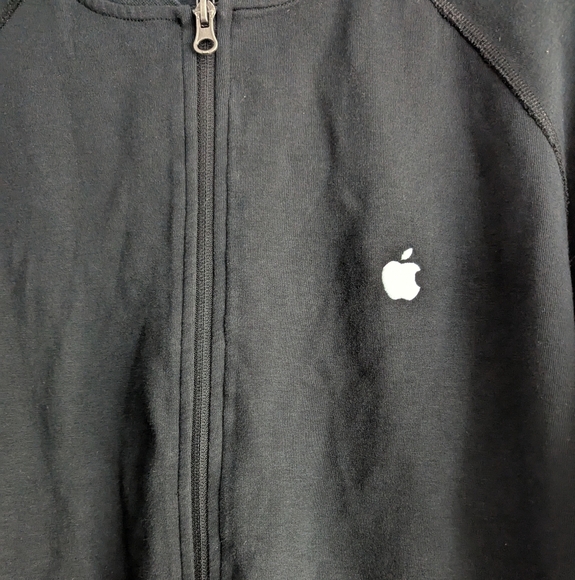 Apple Bomber Full-Zip Jacket Men's Medium in Black Relaxed Fit Made in USA - Picture 4 of 7